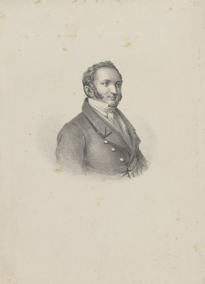 Portret van de componist Gioachino Antonio Rossini door Unbekannt
