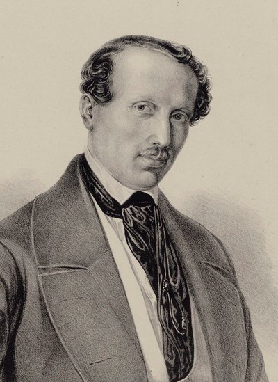 Portret van de componist Hans Christian Lumbye 1810-1874, ca. 1850 door Unbekannt