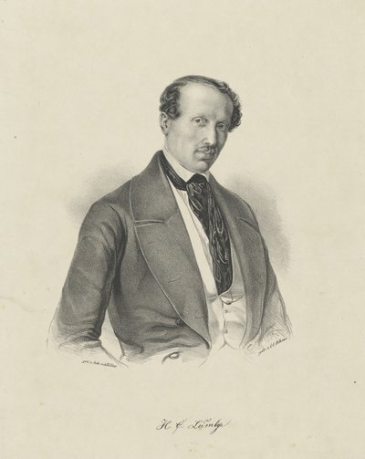 Portret van de componist Hans Christian Lumbye 1810-1874, ca. 1850 door Unbekannt