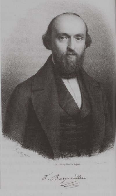 Portret van de componist Johann Friedrich Franz Burgmüller 1806-1874, ca. 1840 door Unbekannt