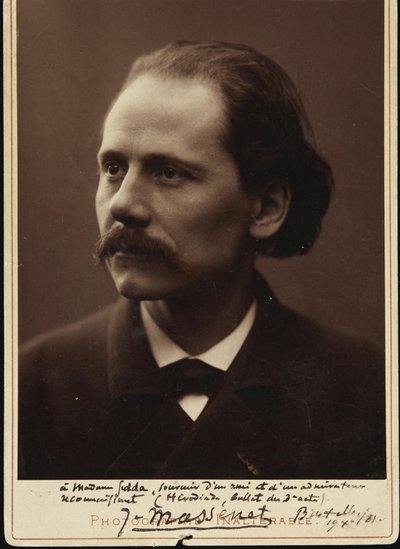 Portret van de componist Jules Massenet 1842-1912, 1881 door Unbekannt