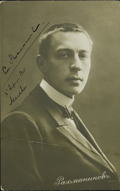 Portret van de componist Sergei Rakhmaninov 1873-1943, ca. 1905 door Unbekannt