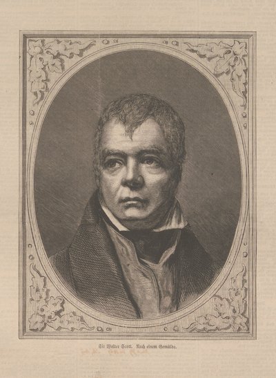 Portret van de historische romanschrijver en dichter Sir Walter Scott 1771-1832, 1871 door Unbekannt