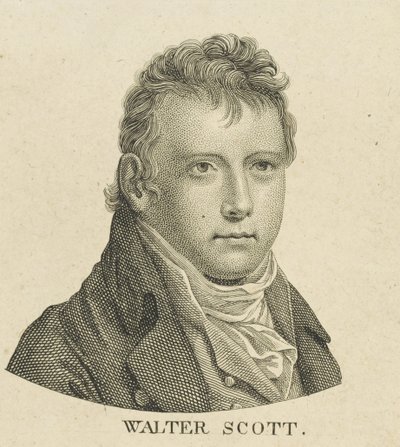 Portret van de historische romanschrijver en dichter Sir Walter Scott 1771-1832, c. 1800 door Unbekannt