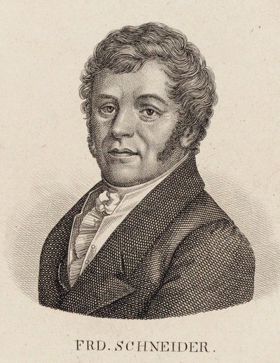 Portret van de organist en componist Friedrich Schneider 1786-1853 door Unbekannt