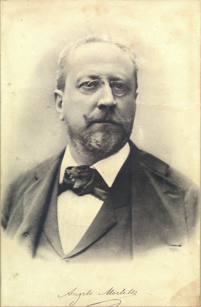Portret van de schilder Angelo Morbelli 1853-1919, ca. 1900 door Unbekannt