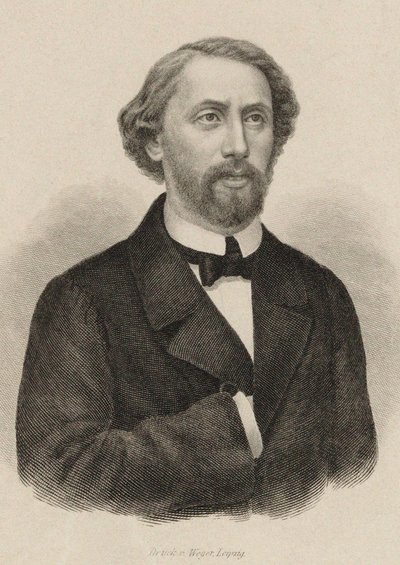 Portret van de pianist en componist Julius Schulhoff 1825-1898, 1860 door Unbekannt
