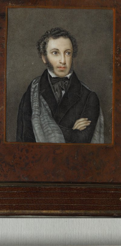 Portret van de dichter Alexander Sergejevitsj Poesjkin 1799-1837, Eerste kwart van de 19e eeuw door Unbekannt