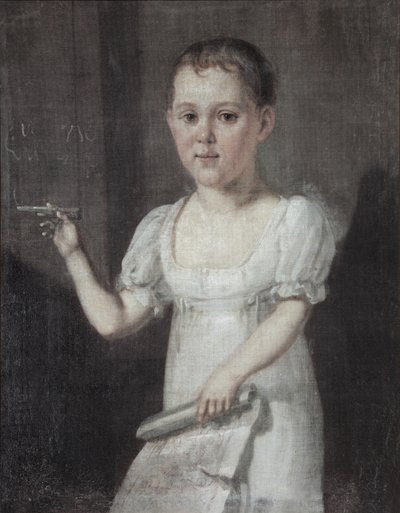 Portret van de dichter Mikhail Lermontov 1814-1841 als kind, 1817-1818 door Unbekannt