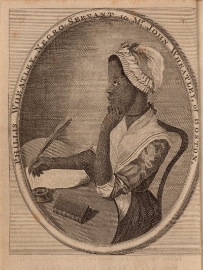 Portret van de dichteres Phillis Wheatley c.1753-1784, 1773 door Unbekannt