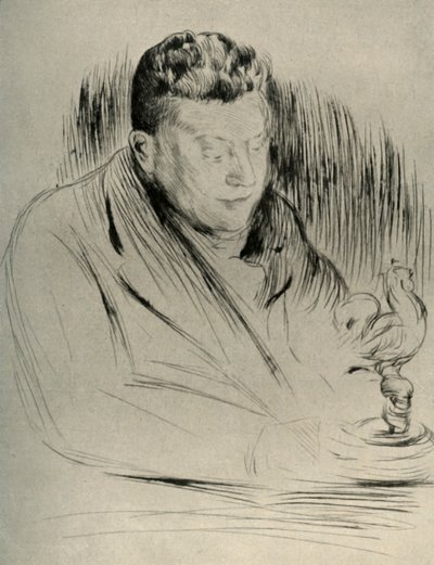 Portret van de beeldhouwer Alfred Gilbert, 1908 door Unbekannt