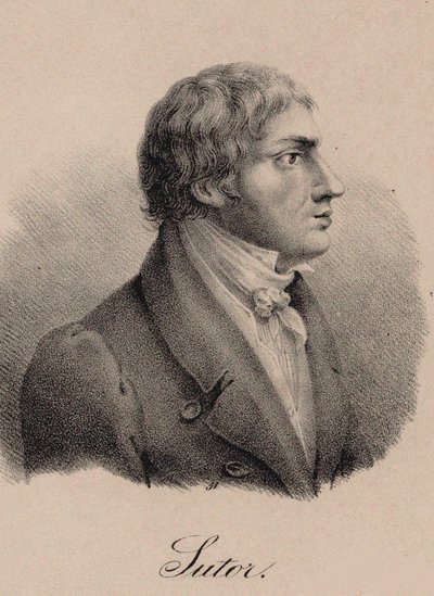 Portret van de zanger en componist Wilhelm Sutor 1774-1828, ca 1825 door Unbekannt
