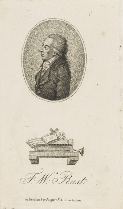 Portret van de violist en componist Friedrich Wilhelm Rust 1739-1796, c. 1800 door Unbekannt