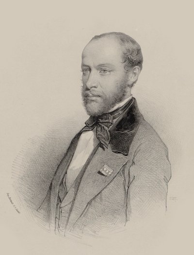Portret van de violist en componist Henri Vieuxtemps 1820-1881, 1857 door Unbekannt