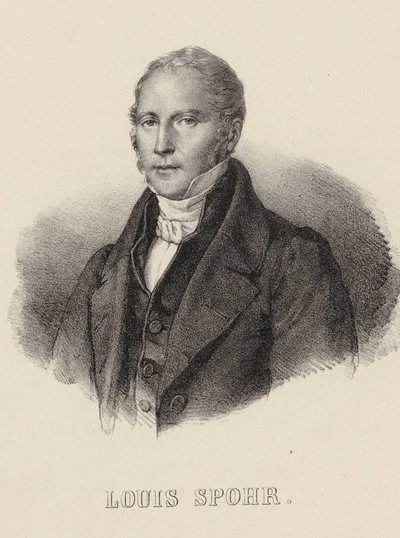 Portret van de violist en componist Louis Spohr 1784-1859, ca. 1840 door Unbekannt