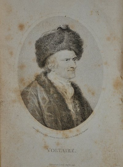 Portret van de schrijver, essayist en filosoof Francois Marie Arouet de Voltaire 1694-1778, 1798 door Unbekannt