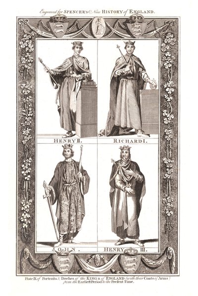Portretten en jurken van de koningen van Engeland met wapenschilden, 1784 door Unbekannt