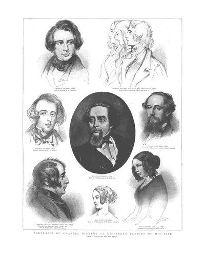 Portretten van Charles Dickens op verschillende momenten in zijn leven, 1862 door Unbekannt