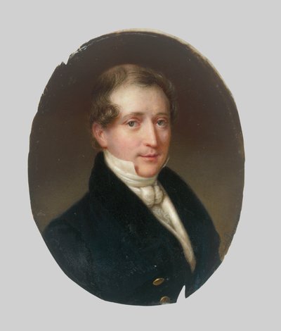 Portret van een man in blauwe jas door Unbekannt