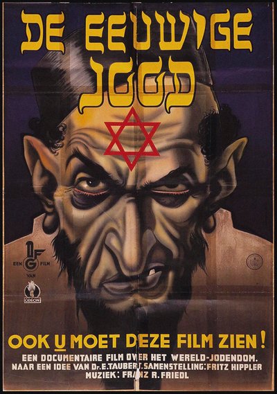 Poster voor de antisemitische film De Eeuwige Jood door Unbekannt