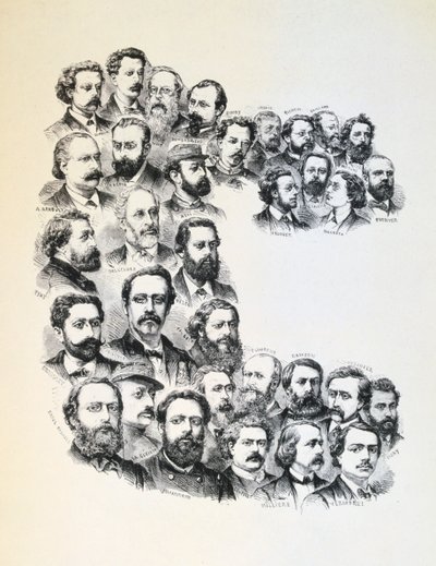 Poster met Portretten van de Communards, Parijse Commune, 1871 door Unbekannt