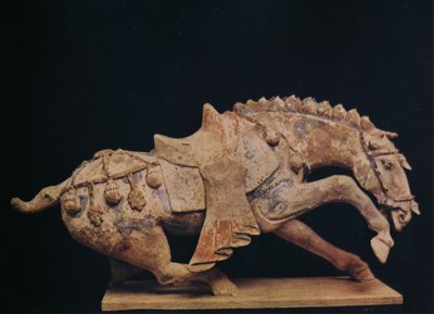 Aardewerkfiguur van een paard - Tang-dynastie, c7e tot 10e eeuw na Chr., 1936 door Unbekannt