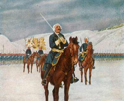Gebed van de Oude Dessauer voor de Slag bij Kesselsdorf, 15 december 1745, 1936 door Unbekannt
