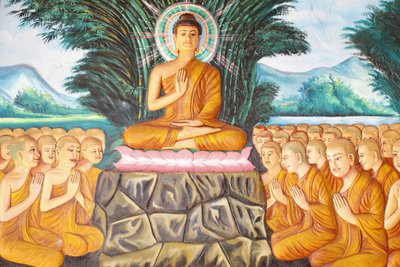 Preah Prom Rath Klooster, Leven van de Boeddha, Instructie aan de vergadering van arahants, Siem Reap, Cambodja door Unbekannt