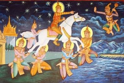 Preah Prom Rath Klooster Siddhartha Gautama dwaalde alleen door het paleis De luxe die hem ooit behaagde leek nu grotesk, Siem Reap, Cambodja door Unbekannt