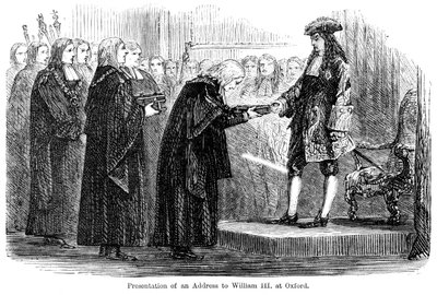 Overhandiging van een adres aan Willem III in Oxford door Unbekannt