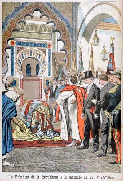 President Loubet bezoekt de moskee van Sidi Bou Medine, Tlemcen, Algerije, 1903 door Unbekannt