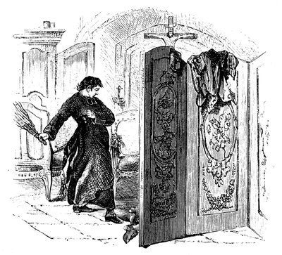 Priester die een boeteling met een berk zweept, ca. 1876 door Unbekannt