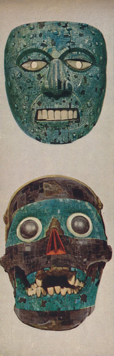 Primitieve culturen in rituele en feestmaskers - Quetzalcoatl en Tezcatlipoca, c1935 door Unbekannt