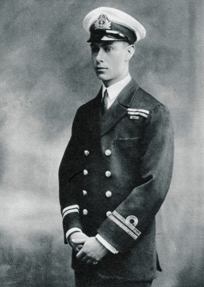 Prins Albert in het uniform van een luitenant in de Royal Navy, 1918 door Unbekannt