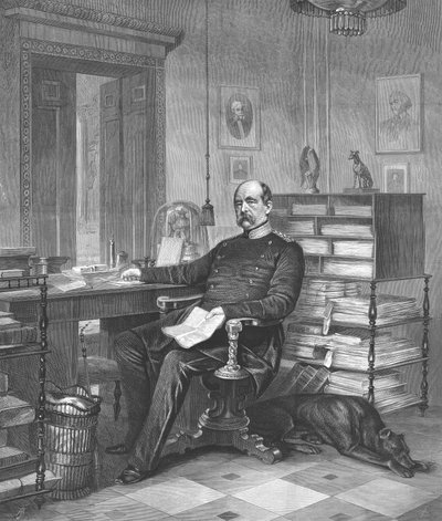 Prins Bismarck in zijn studeerkamer, 1875 door Unbekannt