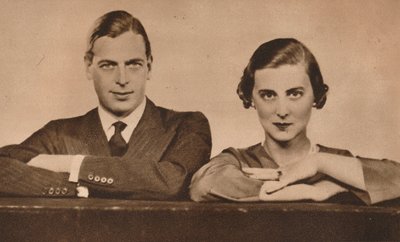Prins George en Prinses Marina, die verloofd raakten op 28 augustus, 1934 1935 door Unbekannt