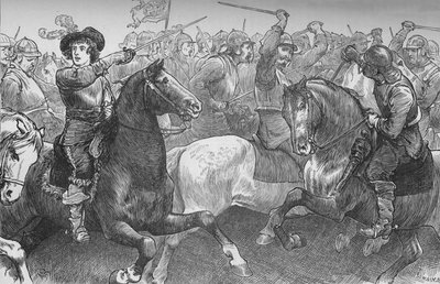 Prins Rupert bij Edgehill, 23 oktober 1642, ca. 1880 door Unbekannt