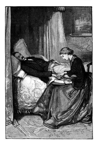 Prinses Alice leest voor aan haar vader, Prins Albert, ca. 1850s door Unbekannt