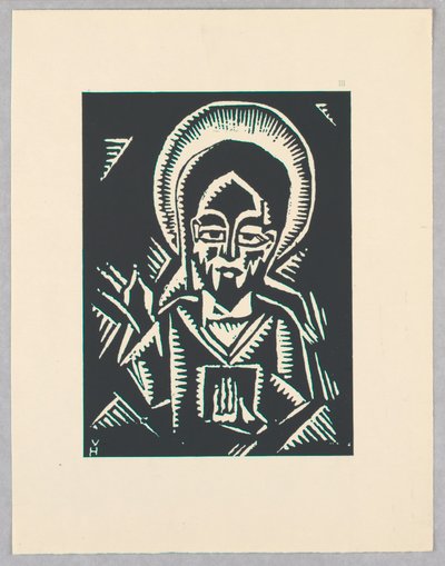 Prent, Christos Zehajici, Christus, Plaat III, Ethiopie, cili Christos, Madonna en Heiligen, zoals ik ze zag in illuminaties van oude Ethiopische codices Portfolio door Unbekannt