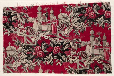 Gedrukt Katoen met Egyptische Scène, 1800s door Unbekannt
