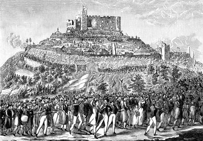 Processie naar Kasteel Hambach op 27 mei 1832 door Unbekannt