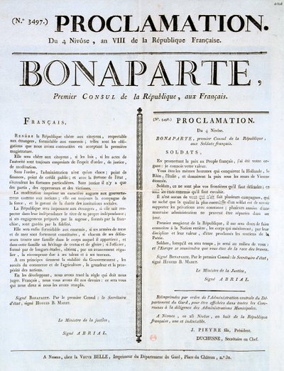Proclamatie van Napoleon als 1e Consul, 19e eeuw door Unbekannt