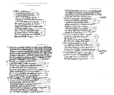 Prologen en tekst uit het manuscript van Corpus Christi spelen door Unbekannt