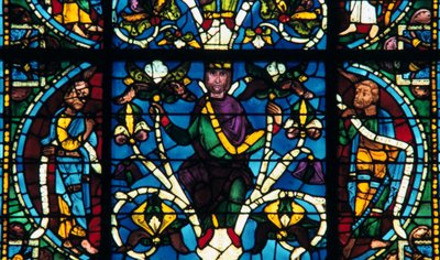 Profeet, glas-in-lood, kathedraal van Chartres, Frankrijk, 1145-1155 door Unbekannt