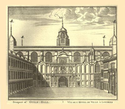 Uitzicht op de London Guildhall, 1886 door Unbekannt