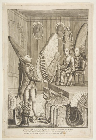 Préparatif pour le départ du Prince et Princesse des Nabots. Lincomparable Baron door Unbekannt