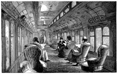 Pullman salonwagen op de Midland Railway, Engeland, 1876 door Unbekannt