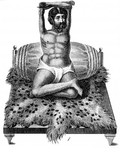 Purana Puri, Hindoe Filosoof, met zijn armen boven zijn hoofd, 1811 door Unbekannt