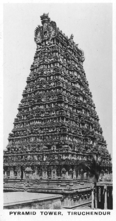 Piramidetoren, Tiruchendur, Tamil Nadu, India, c1925 door Unbekannt