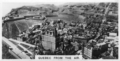 Quebec vanuit de lucht, Canada, ca. 1920 door Unbekannt